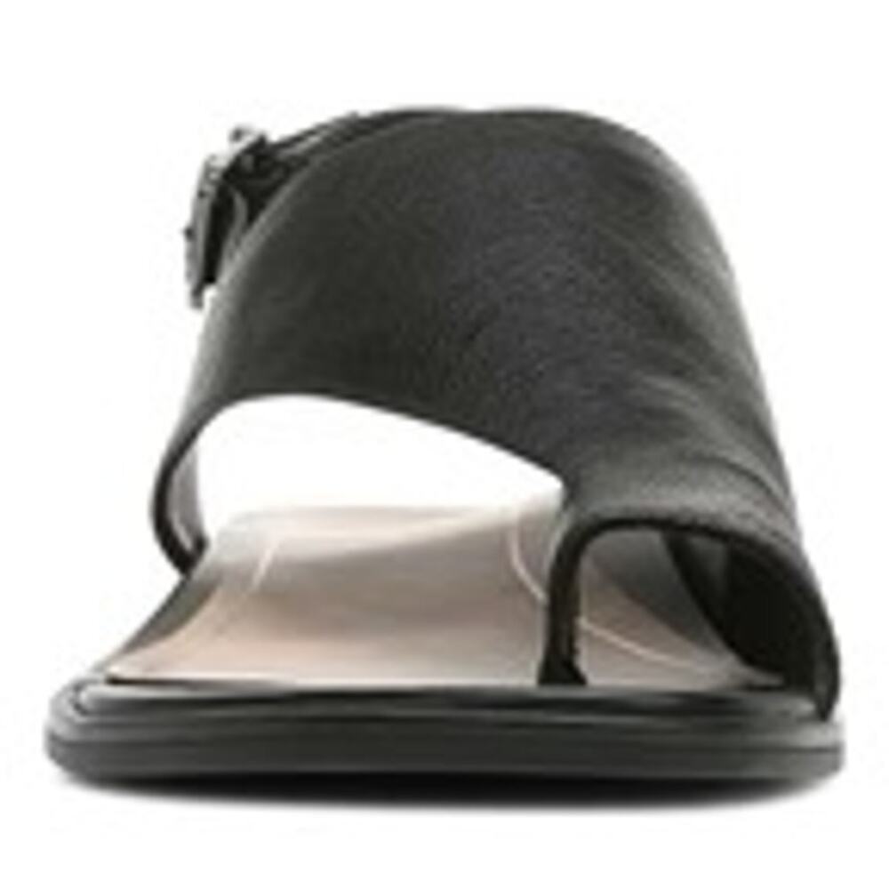 Vionic Ella Sandal in Black Leather Asymmetrical Toe Loop Slingback W's Sz. 7.5M - Picture 4 of 13